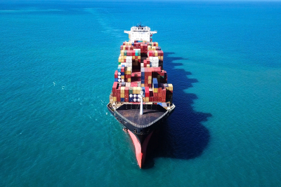cargo ship on the sea